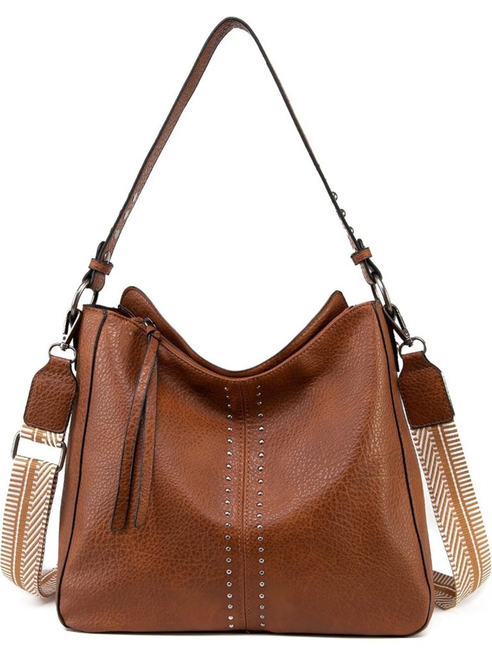 Women's Guitar Strap Brown Leather Crossbody Leather Purse Ladies Shoulder Bag